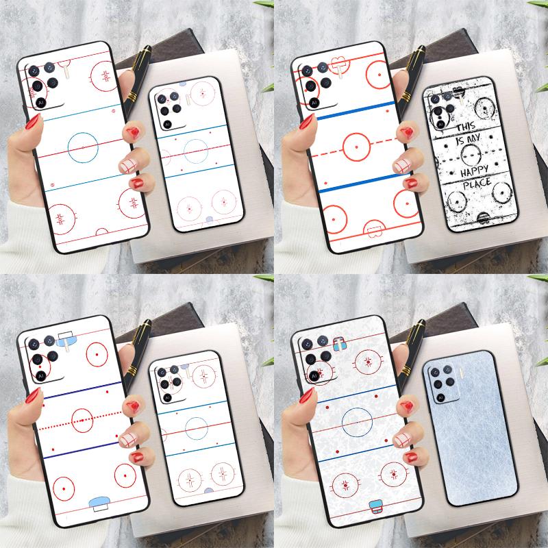 Ice Hockey Rink Phone Case For Oppo A96 A76 A16 A74 A53 A54 A94 A15 A17 A52 A72 A57S A58 A78 A98 A79 Cover