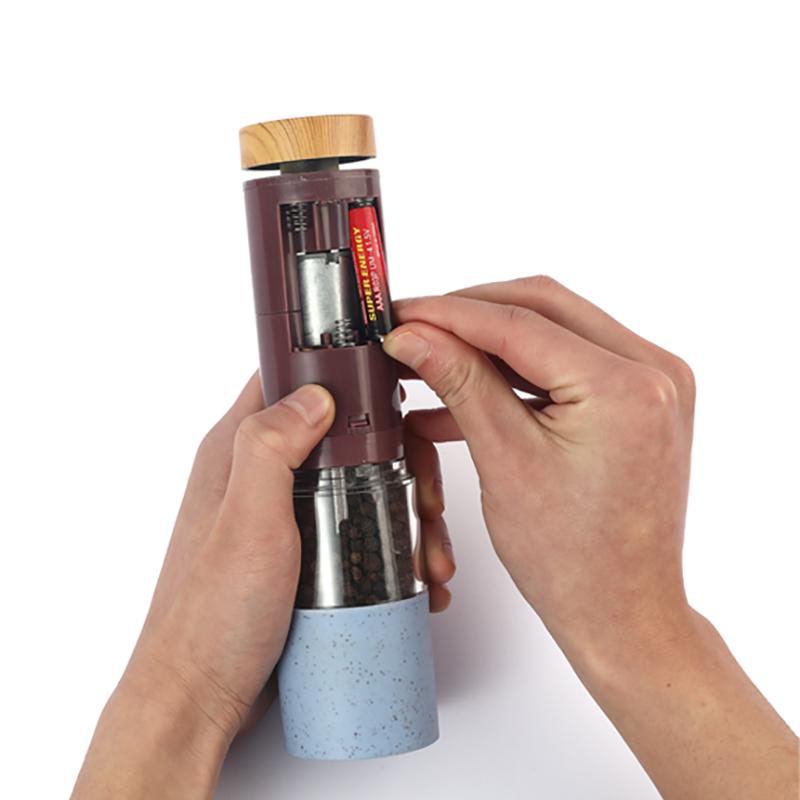 Colorful Electric Automatic Mill Pepper and Salt Grinder Adjustable Coarseness Spice Grinder Kitchen Cooking Tool