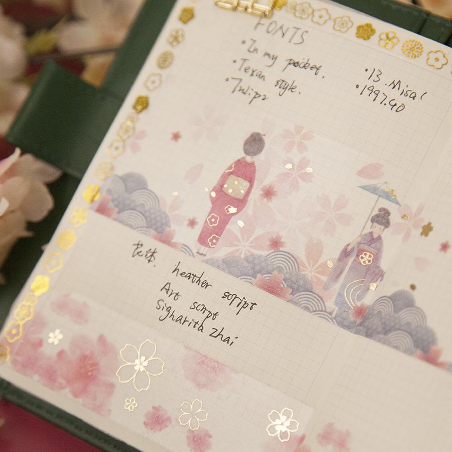 5 Rullar/låda Washi Tape Set March Cherry Series Kreativ Hand Dagbok DIY Dekoration Tejp 5 Rullar Washi Tape Parti LS