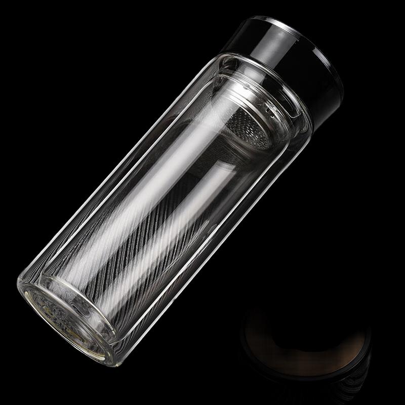 Duoli Elegant Double-Layer Glass Tea Cup with Lid