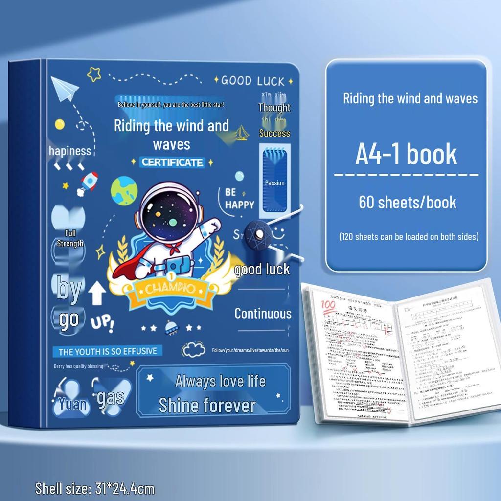 A4 Multi-Layer Transparent Document Folder with Loose-Leaf Inserts for Students