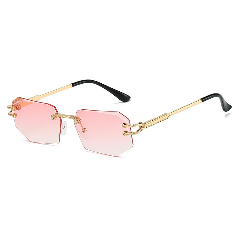 Fashion Irregular Rimless Square Metal Sunglasses Women Men Sweet Luxury Brand Sun Glasses Simple Leisure Lady Man Eyewear UV400