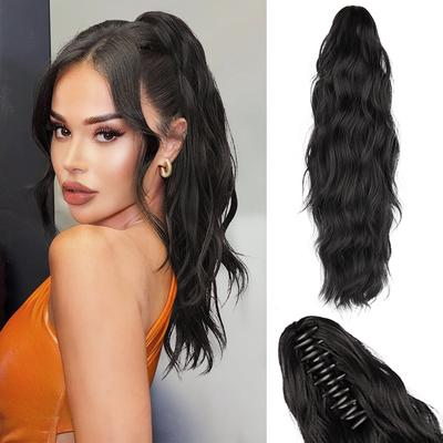 Syntetické dlouhé culíky Vlnité culíky Prodlužování vlasů Spona s drápkem Stahovací culík Pro ženy Denní nošení Cosplay