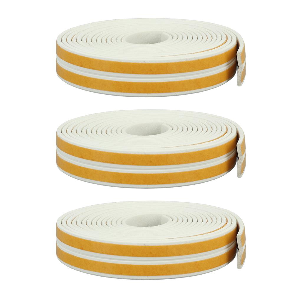 6Pcs Foam Weather Stripping Door Seal Strip Insulation Tape Roll Self Adhesive Sealing Weatherstrip