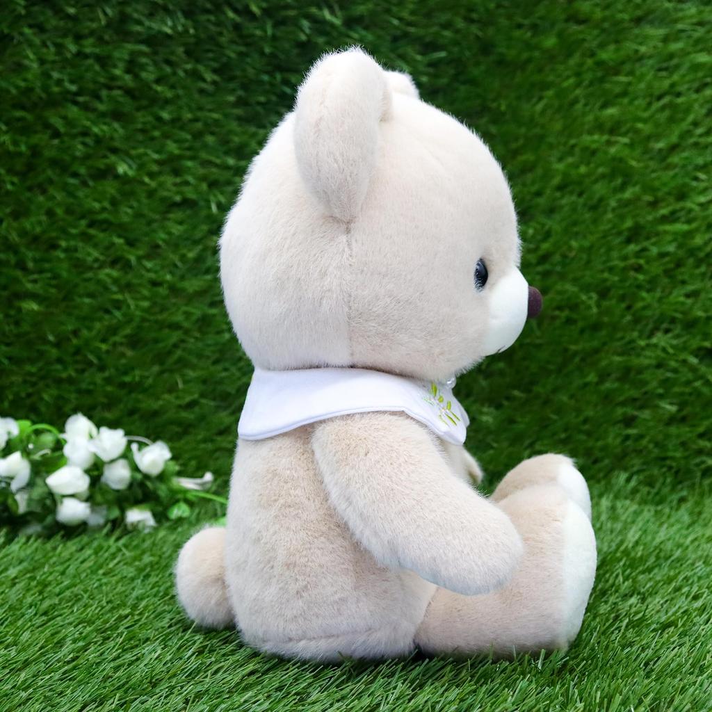 Take Off Baby Bear Drop Retro Pastel Colored Bear with Cute Flower Embroidery On Collar M Beige