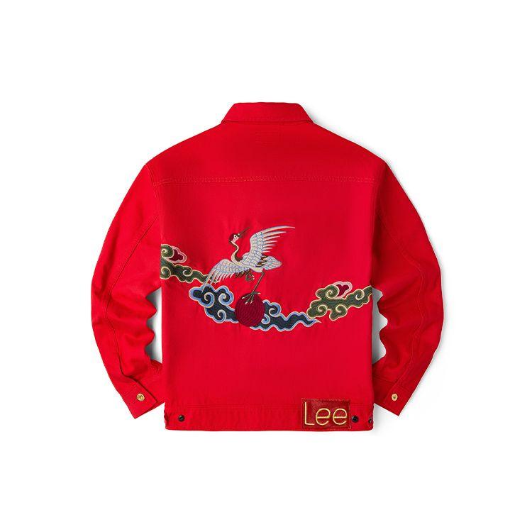 Lee Imperial Court Culture One Grade Cloud Crane SS22 Crane Cloud Pattern Heavy Embroidery Jacket Men jackets Crimson-Red LMT00164510019480Y000