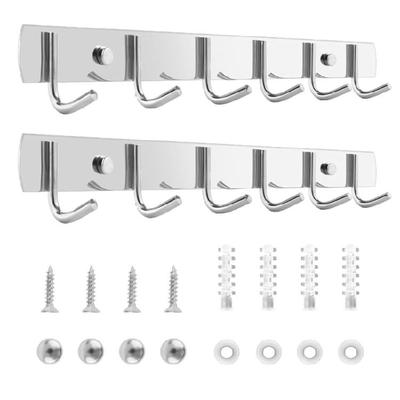 2pcs 32cm Stainless Steel Wall Hook for Hanging Clothes and Towels Space Saving Coat Hanger Home Organization Supplies