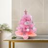 2Ft Mini Christmas Tree Pink: Small Tabletop Pre-Lit Artificial Xmas Tree With Led Lights Star Topper For Desk Office Holiday