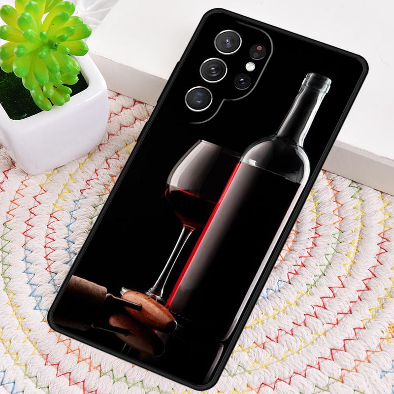 Red Wine Glass TPU Phone Case For Samsung Galaxy note 10 pro S26 S25 S24 S23 S22 Ultra Plus S21 FE S20 Shockproof Cover