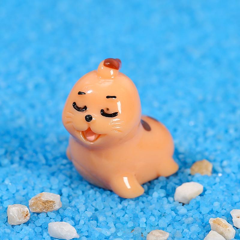 Cartoon Cute Sea Lion Resin Ornament for Fish Tanks