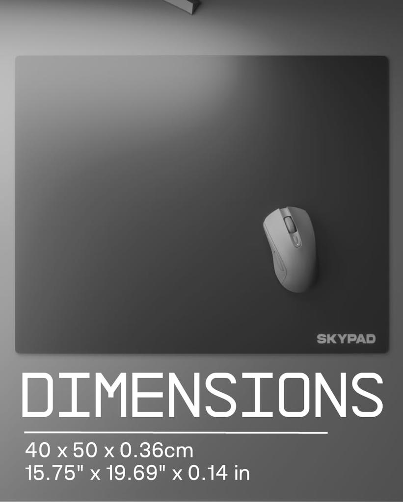 SkyPAD XL Gaming Glass Mouse Pad Text Version Professional eSports Large Size Mouse Pad 400x500mm Black Special glass surface for improved accuracy