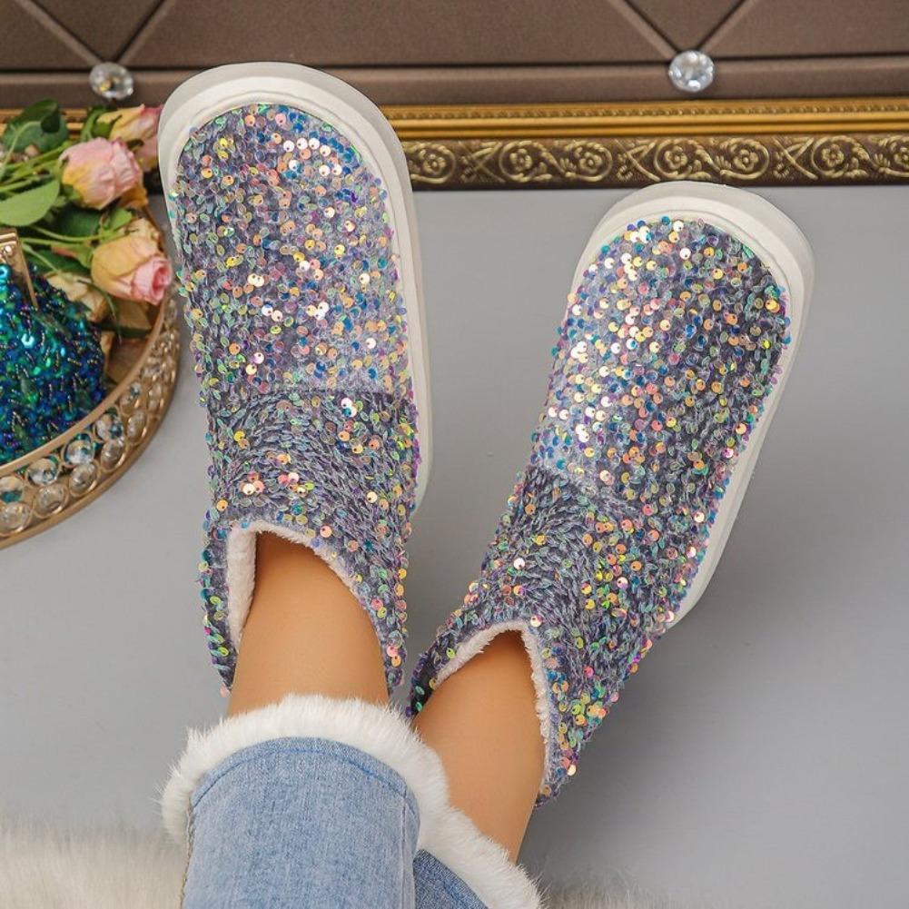 Ghete de iarnă retro din bumbac pentru femei Iarnă Nou Acasă Confortabile Glezne Pluș Antiderapante Pantofi de damă la modă De Mujer