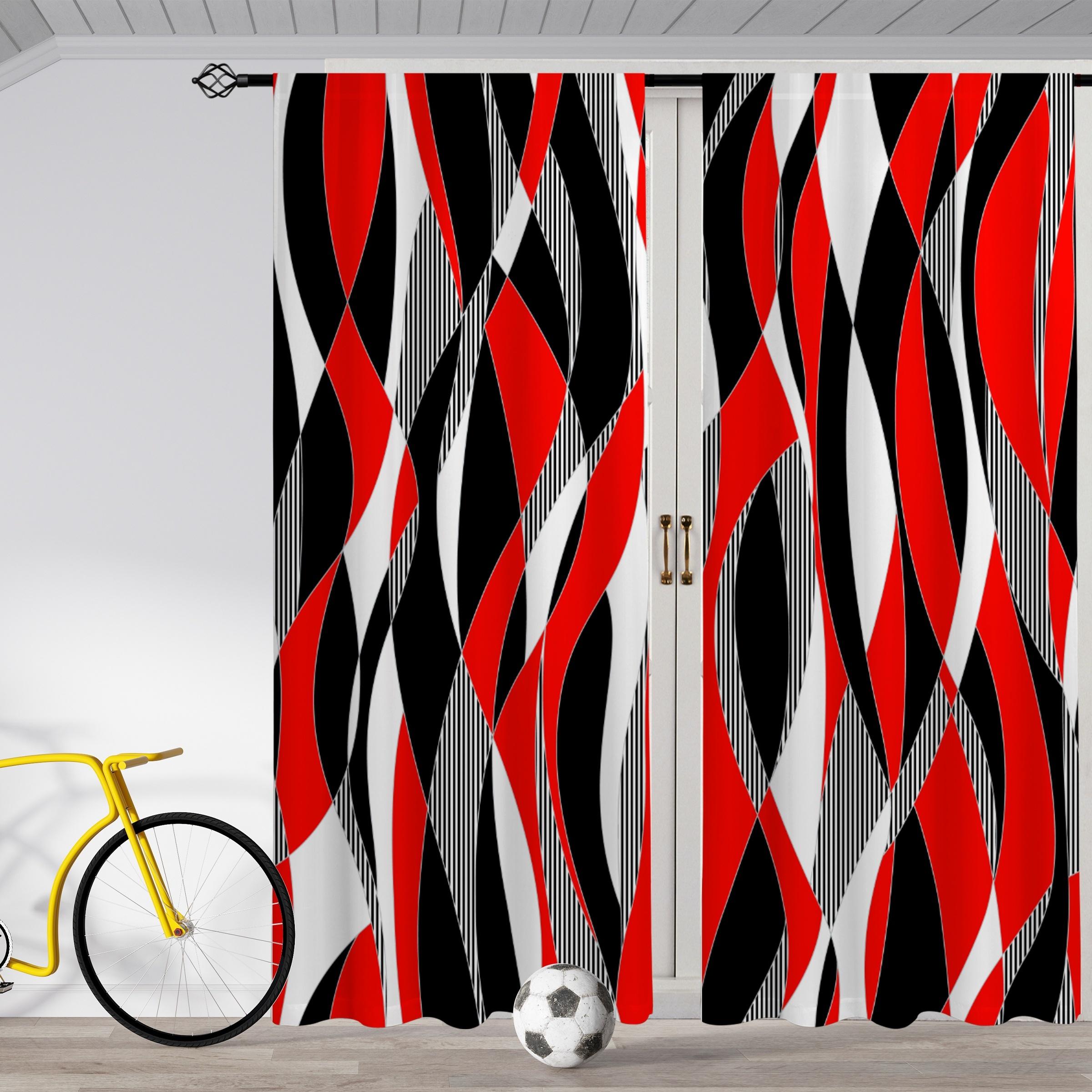 

2 шт. абстрактные многоцветные современные простые занавески с принтом полупрозрачные шторы карнизные декоративные шторы для гостиной спальни 2x50W130H(CM)&hook