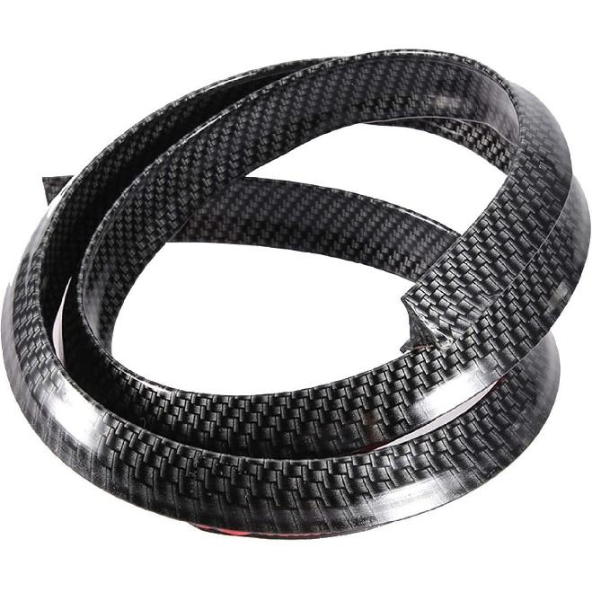 Exterior Fenders, Carbon Fiber Flares Rubber Car Wheel Arch Eyebrows Anti-scratch Pad Black