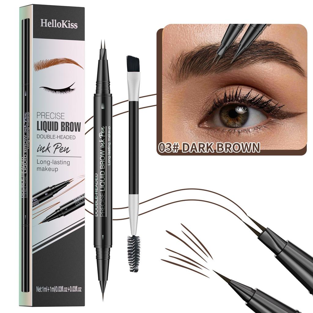 Natural and Smooth Wild Eyebrow Two-headed Eyebrow Pencil, Waterproof, Sweat-proof and Non-smudging Double-headed Eyebrow Pencil