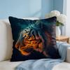 Tiger Animal Print Pattern Cushion Cover Square Pillow Bedroom Sofa Leisure Comfort Living Room Home Decoration X