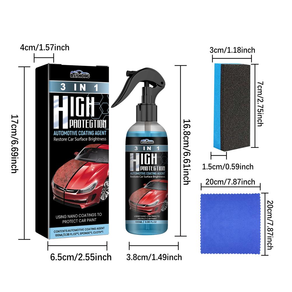 1/2/5 Set 100ML Car Coating Polishing Spray Highly Protective Car Nano Coating Fluid for Cars/Boats/Motorcycles/Quads/Paints