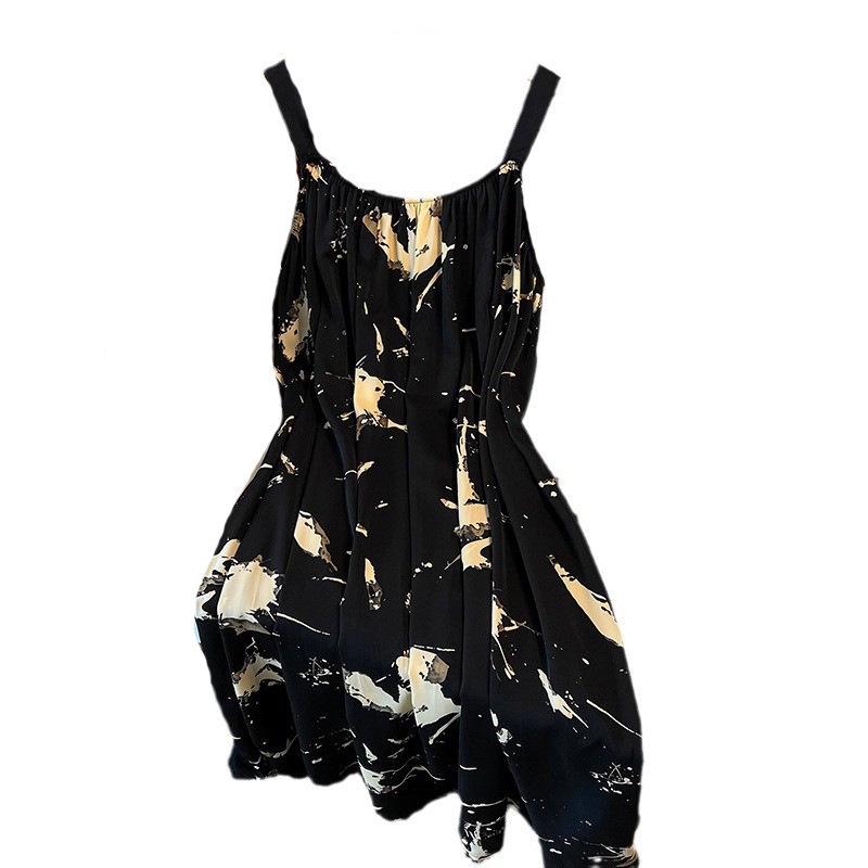 Elegant Floral Two-Piece Summer Dress for Plus Size Women - Pear-Shaped Slimming Camisole Set
