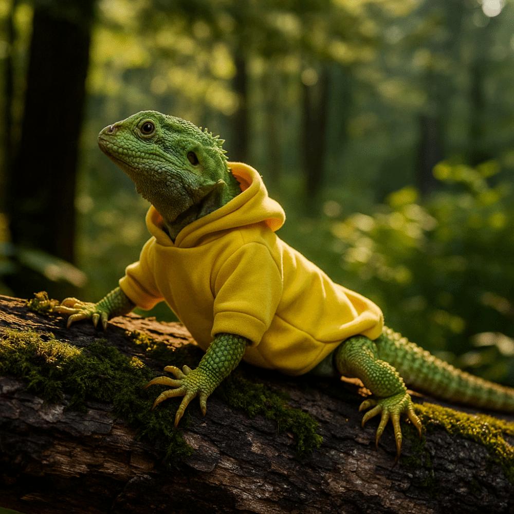 Ferret Hoodie Warm Lizards Clothes Solid Color Windproof Lizard Harness Vest Soft Bearded Dragon Hoodie Photo Party