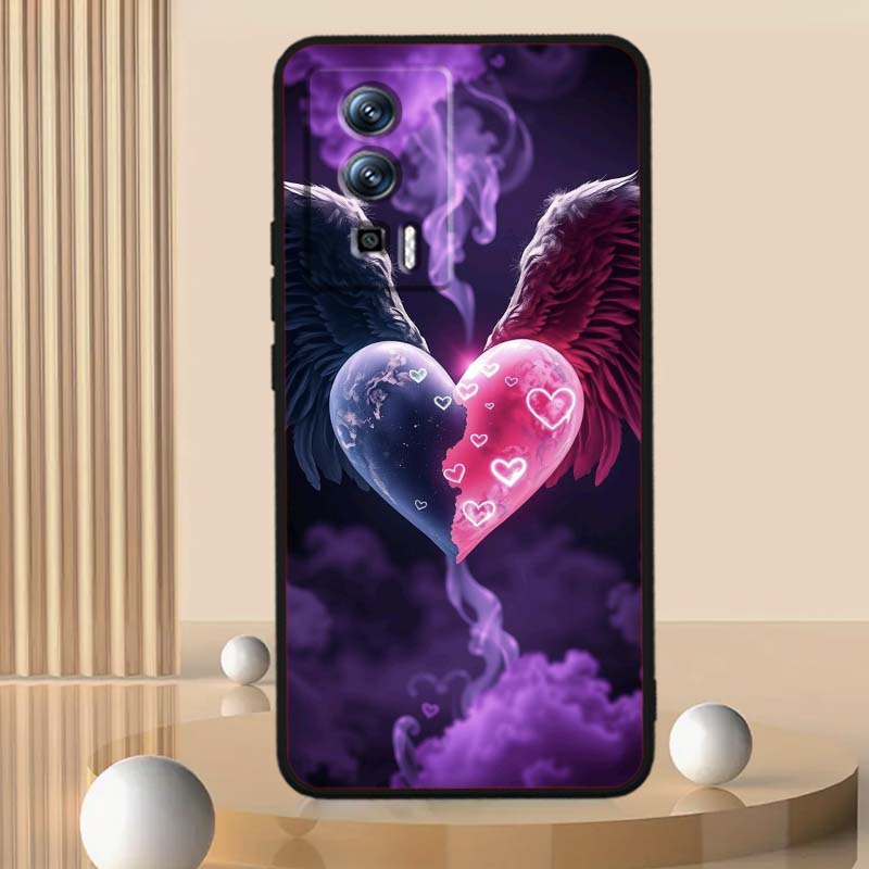 Luxurious Love Design Art For Xiaomi Redmi 12 13C 12C 13 10C 9T A2 9A 9C 7A Note 10S 8T 10 9 8 Pro 4G 5G Black Phone Case