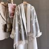 New age-reducing flower printed scarf women's autumn and winter versatile thick warm scarf shawl