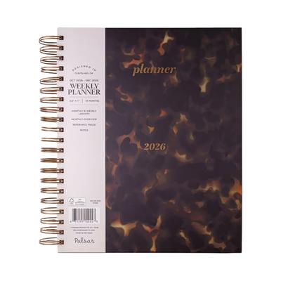 2026 Twin Coil Binding Hardcover Planner 15 Month Weekly Monthly Academic Planner Notebook For Daily Planning 11x8.5Inch