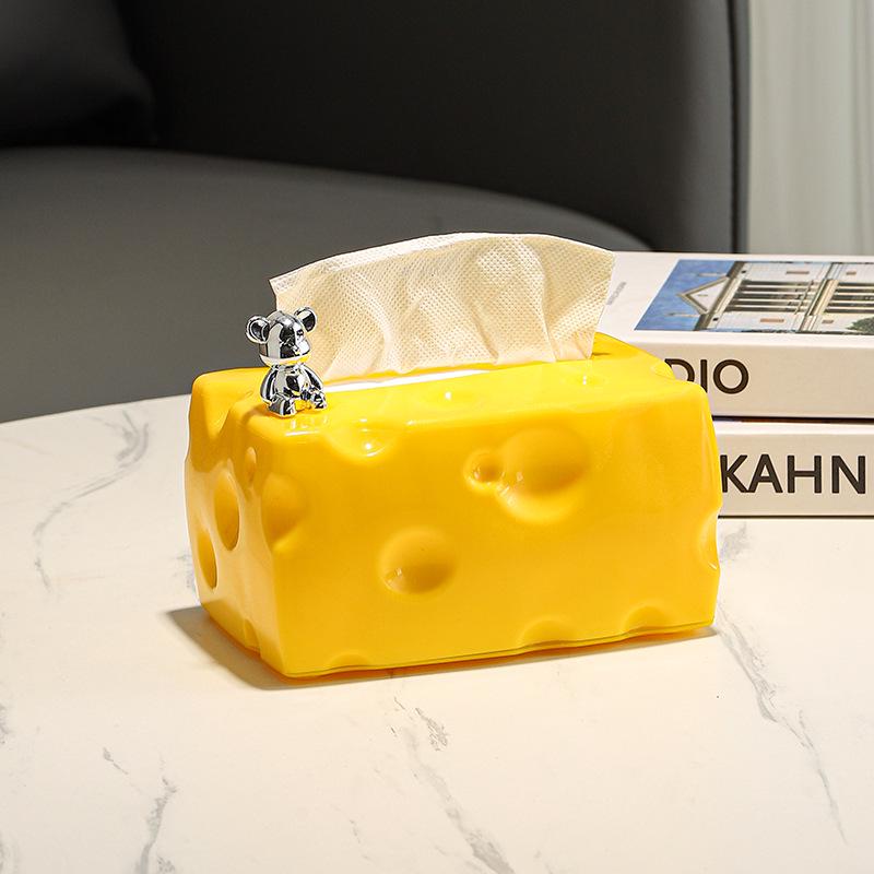 Modern Luxury Tissue Dispenser: Cheese Paper Towel Holder for Living Room and Dining Table Decor