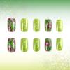 St. Patrick's Day Avocado Green Whitening Detachable Nails - 24 Piece Set