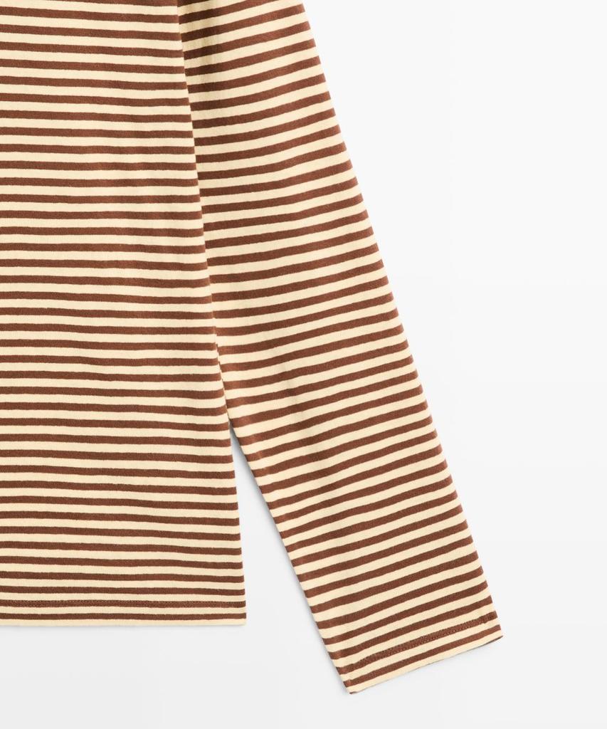 Masimodutti Long Sleeve Striped Cotton T-Shirt