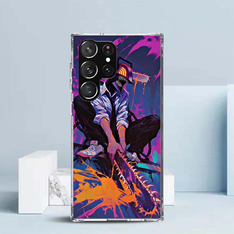 

C-Chainsaw Mans Denji Phone Case For Samsung Galaxy S24 S25 Edge S26 Ultra S22 S23 Plus S21 + S20 FE Soft TPU Back Cover Galaxy Samsung S22 Ultra