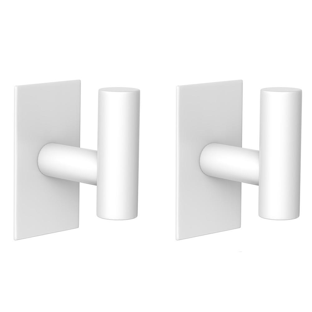 

2Pcs Wall Mounted Bathroom Towel Hooks Self Adhesive Stainless Steel Robe Hanger Holder Kitchen Hardware Multi-purpose білий