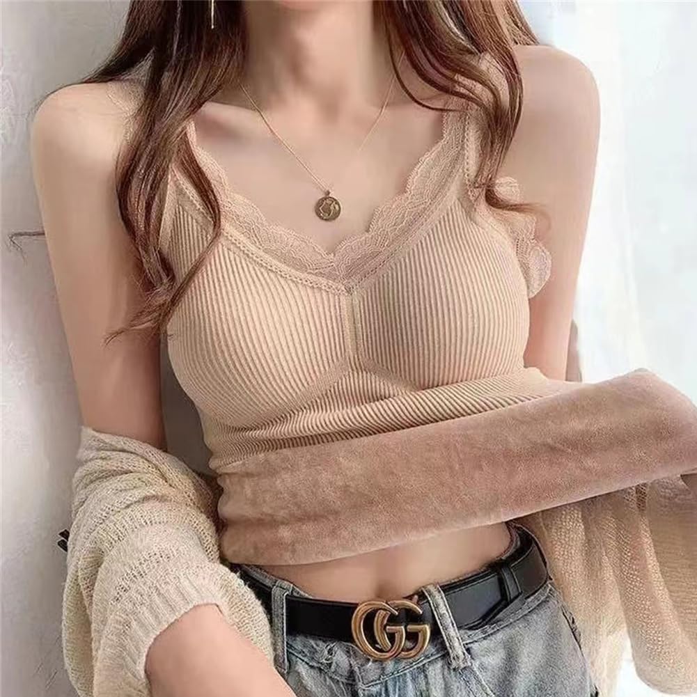 KEWJYUE and Cold Simple Detachable and Stylish for Winter Layering Fleece-Lined Camisole, Warm, Cute, Comfortable, Protection, Fashionable, Stretchy,