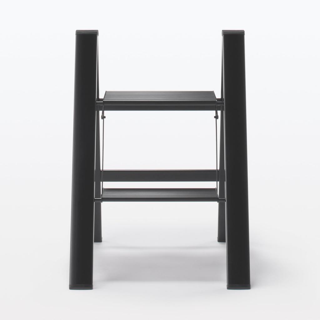 MUJI Aluminum Step 2 Dark 83721039 Stool, Steps, Gray,