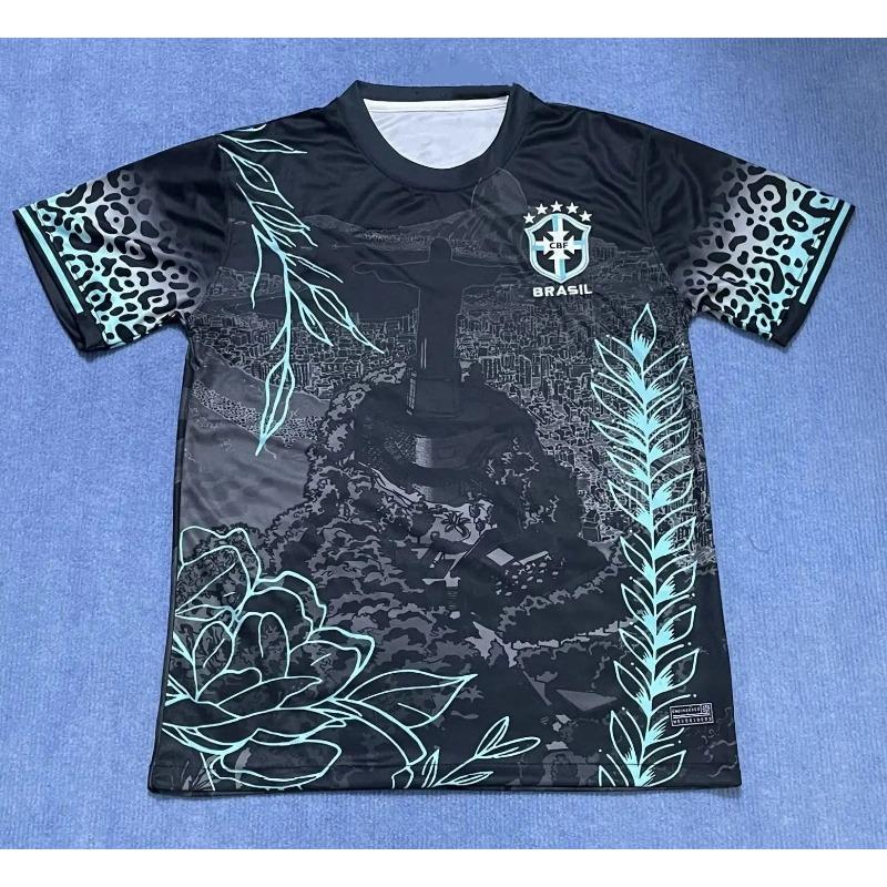 

Летняя мужская футболка, футболка бразильского футбола, тренировочная футбольная футболка City Edition, дышащая, легкая, быстросохнущая 6XL