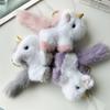 Adorable Faux Mink Fur Unicorn Keychain Pendant - Plush Pony Bag Charm Gift for Girls