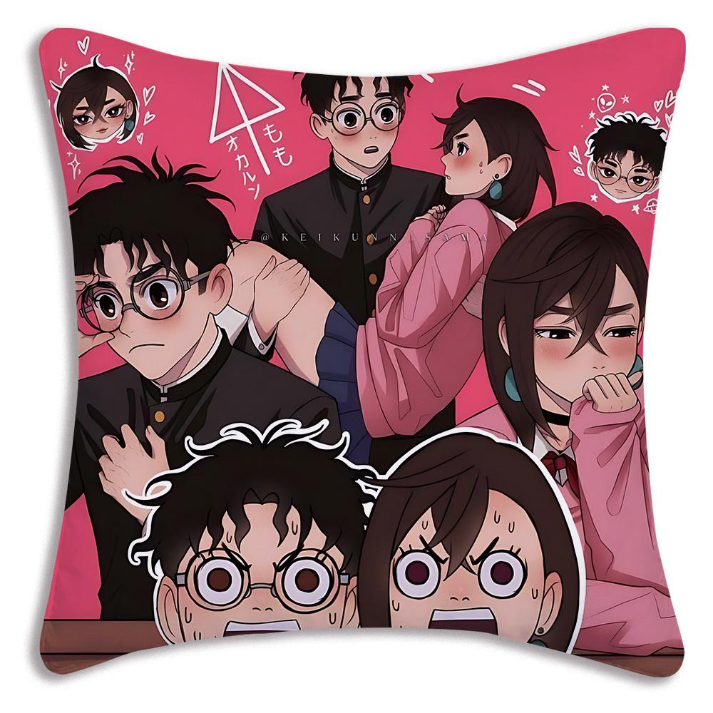 Comic cartoon D-Dandadans Pillow Covers Cartoon Sofa Decorative Home Double-sided Printing Short Plush Cute Cushion Cover