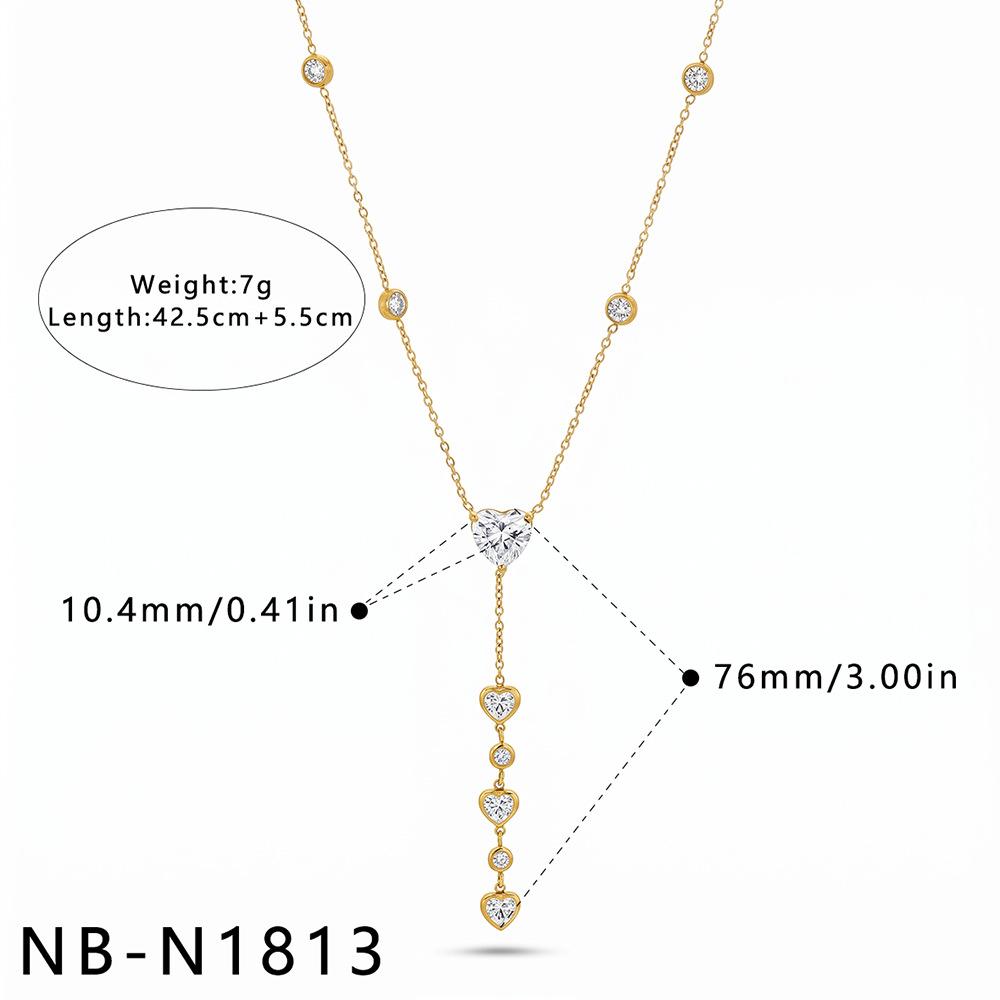 Dazzling Trendy Heart Pendant Stainless Steel Sleek Beautiful Tassel Necklace Y Hot Luxury Womens Jewelry High Quality TGXL15365