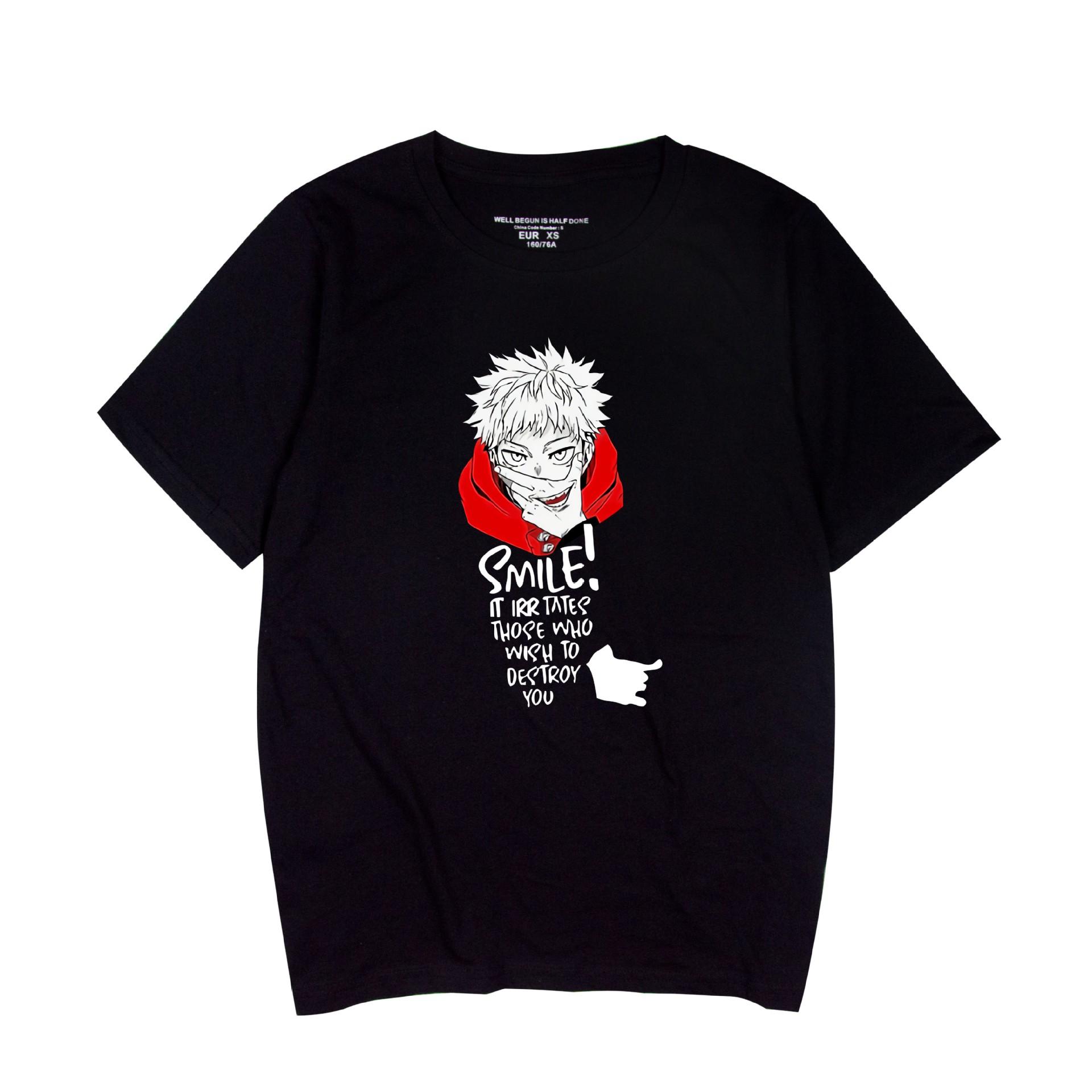 Jujutsu Kaisen Cartoon Tshirt Hip Hop Men Women Anime Print Top Tees Tshirts Fashion Summer T-shirt XS