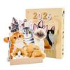 Coil Binding Cat Dog Desk Calendar Creative Daily Planning Supplies Portable Calendar  Office Use