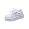 2025 summer new thick-soled heightening hollow mesh woven breathable casual shoes lightweight white shoes lightweight board shoes tide