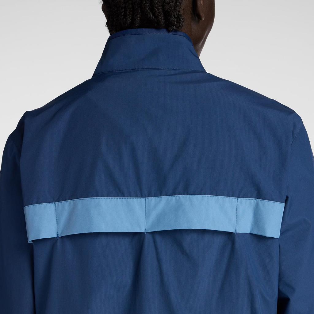New Balance Men's Sport Essentials Running Coat Jacket (MJ41243) Shoreline Blue - Windproof, Water Repellent, Quick Dry (sizeM)