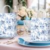 10pcs Paper Gift Bags Elegant Blue & White Parties Porcelain Floral Tote Bags Chinese