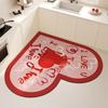 Carpet for Kitchen Absorbent Heart-shaped Floor Mat  Soft Quick-drying Diatom Mud Non-slip Mats Home Decoration Rug Alfombrar