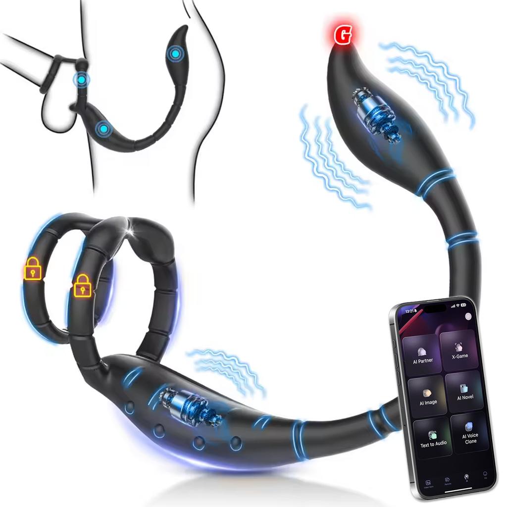 APP Control Vibrating Butt Plug Cock Ring , Anal Plug, Vibrating Massage, Massager for Gay Anal Vibrator Penis Ring Adult Sex Toy