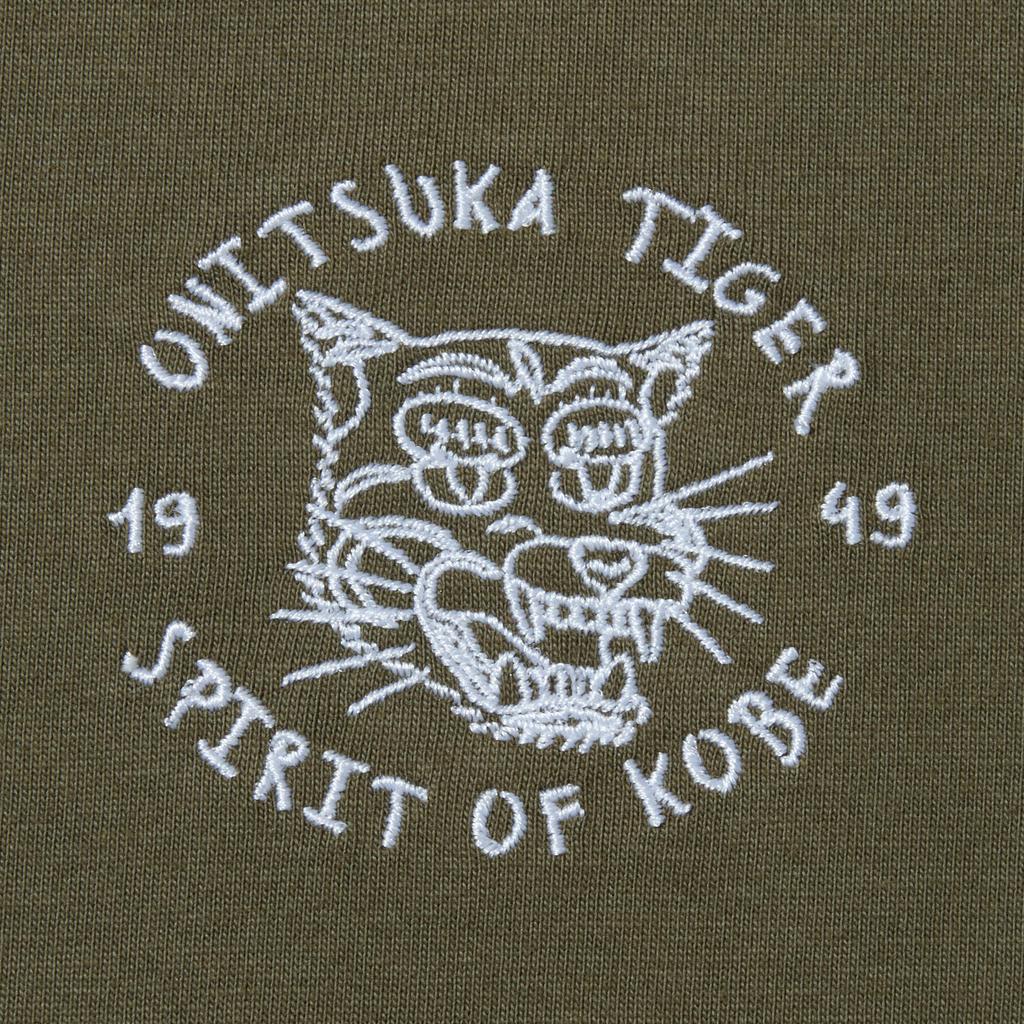 Onitsuka Tiger Graphic Simple Short Sleeve T-Shirt Unisex tops Dark-Green 2183B540-200