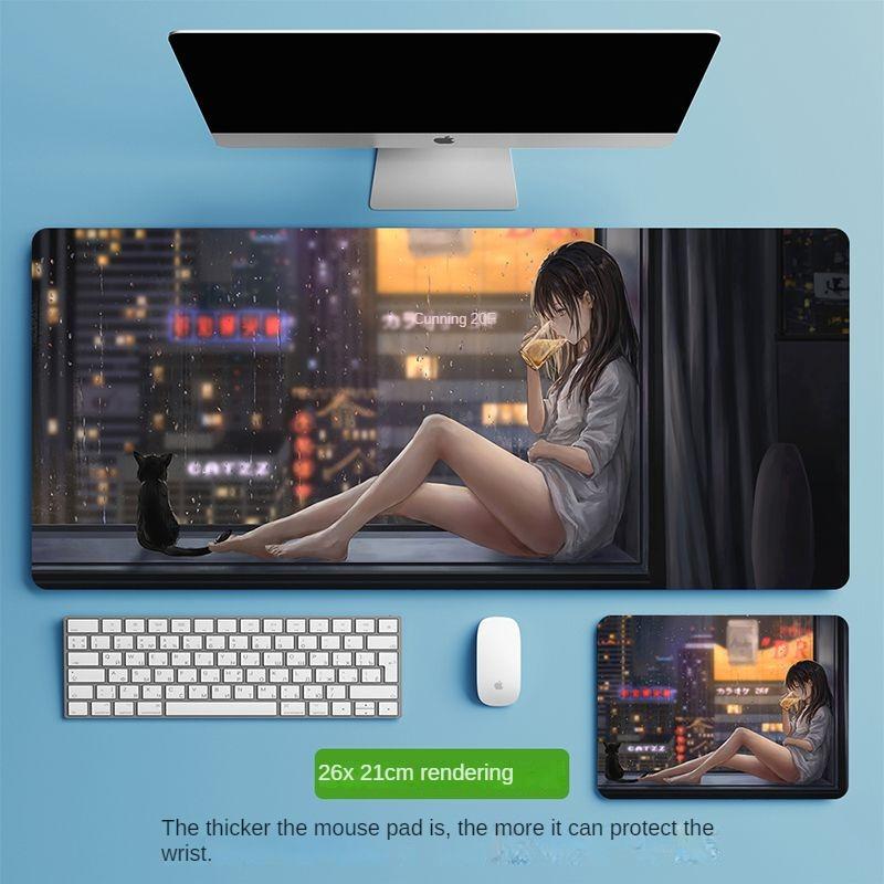 Mauspad, übergroß, Büro-Tastenkombination, integriertes Schloss, verdickt, individuell, gut aussehend, für Studenten, Computer, E-Sport, Tischmatte