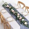 6 Ft Flower Garland with Lights, Artificial Eucalyptus Garland with Rose Flowers, MYXUANFA Flower Vine for Wedding Arch Table Centerpiece Room Decor