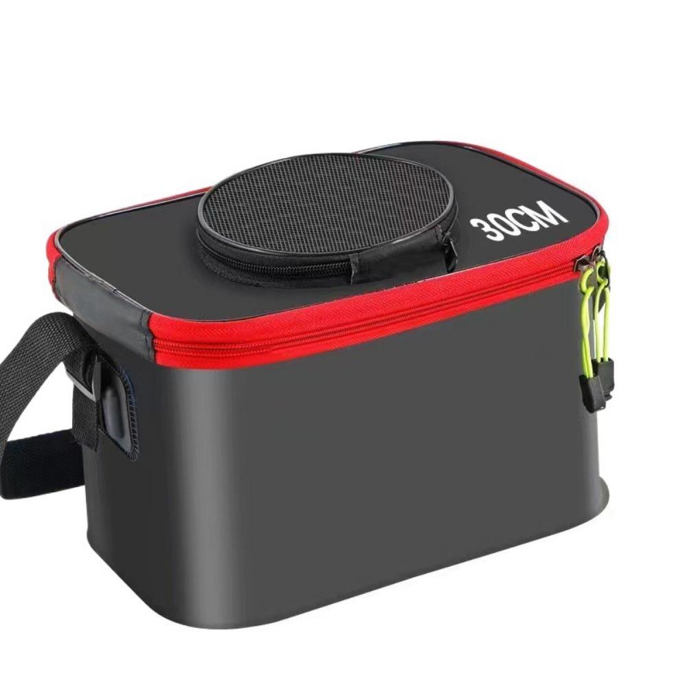

Thickened Live Fish Tackle Box EVA Fishing Tackle Bag Foldable Fishing Bucket Outdoor Fishing 30cm Black
