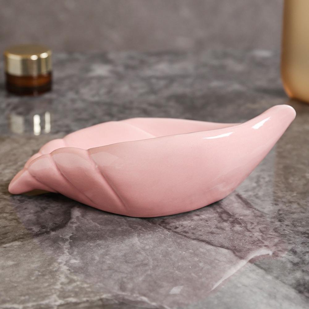 Ceramic Shell Conch Soap Box Soap Dish Soap Drying Rack Practical Drain Rack  Bathroom