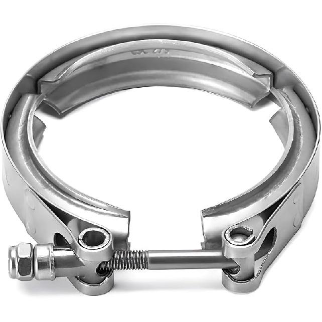4 Inch V Band Clamp,Male Female 304 Stainless Steel Quick Release Flange Exhaust Clamp, V-Band For Pickup Truck Turbo Downpipe Exchange Exhaust